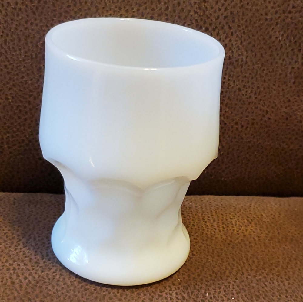 Vintage Georgian milk glass tumbler 8 ounce size Mid-century Modern